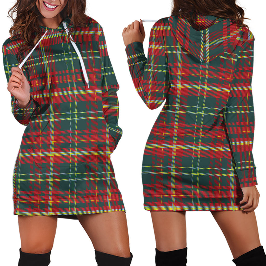 New Brunswick Province Canada Tartan Hoodie Dress - Tartan Vibes Clothing