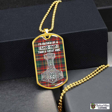 New Brunswick Province Canada Tartan Dog Tag Necklace Viking Mjolnir Style