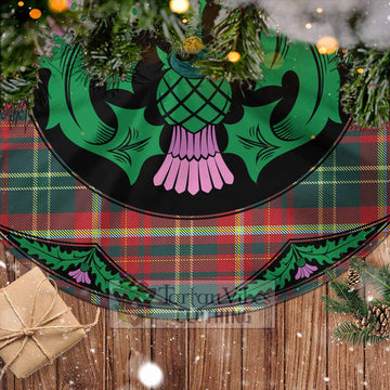 New Brunswick Province Canada Tartan Christmas Tree Skirt Scottish Thistle Style