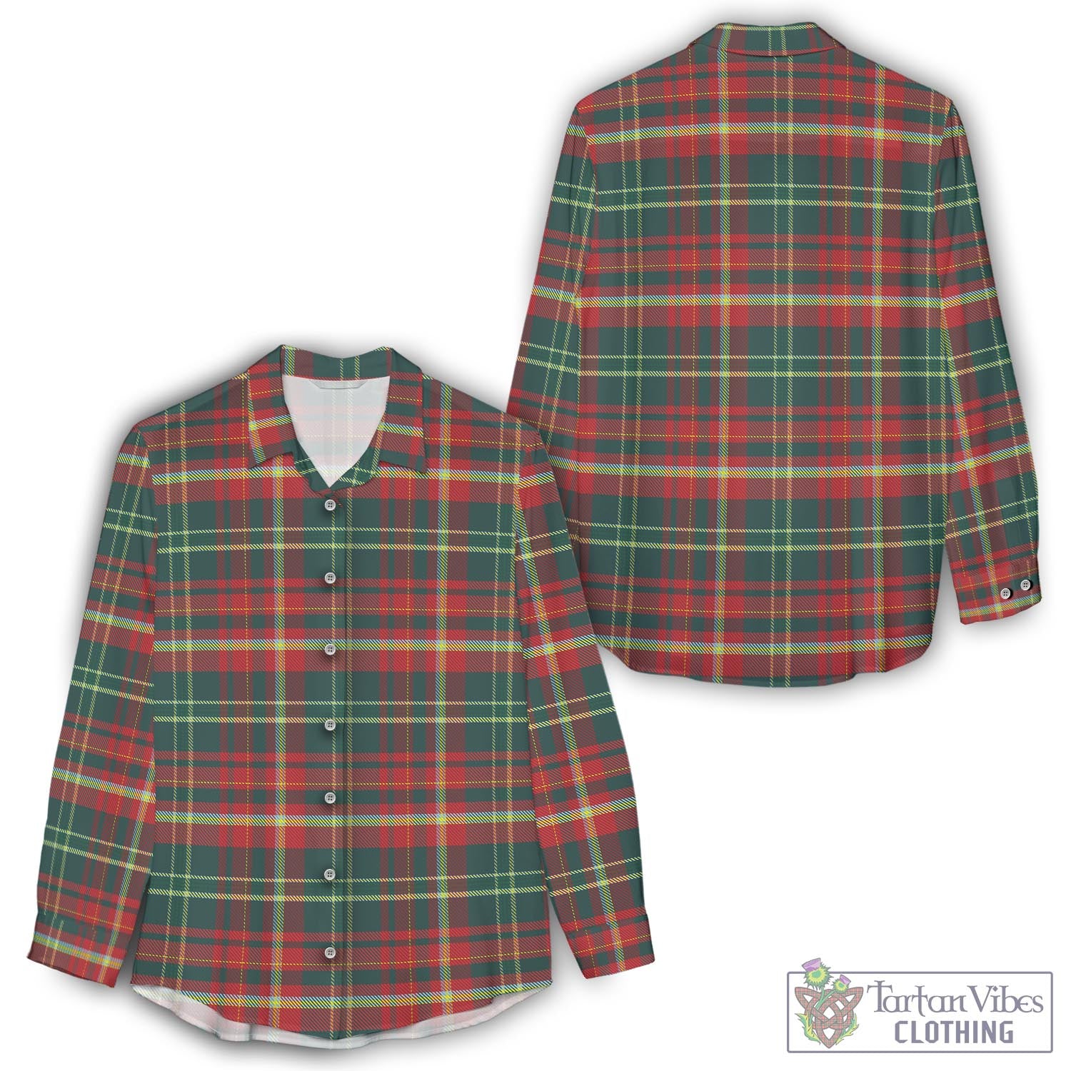 New Brunswick Province Canada Tartan Womens Casual Shirt