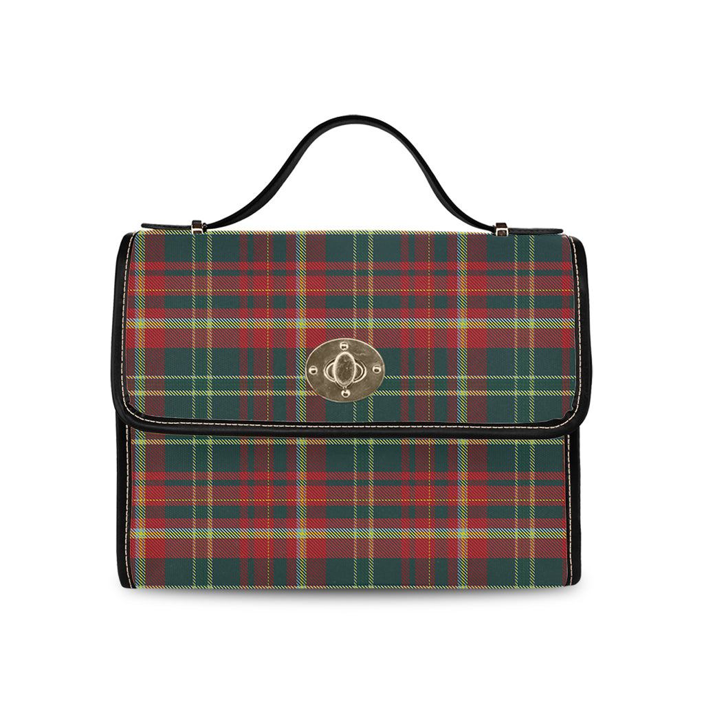 new-brunswick-province-canada-tartan-leather-strap-waterproof-canvas-bag