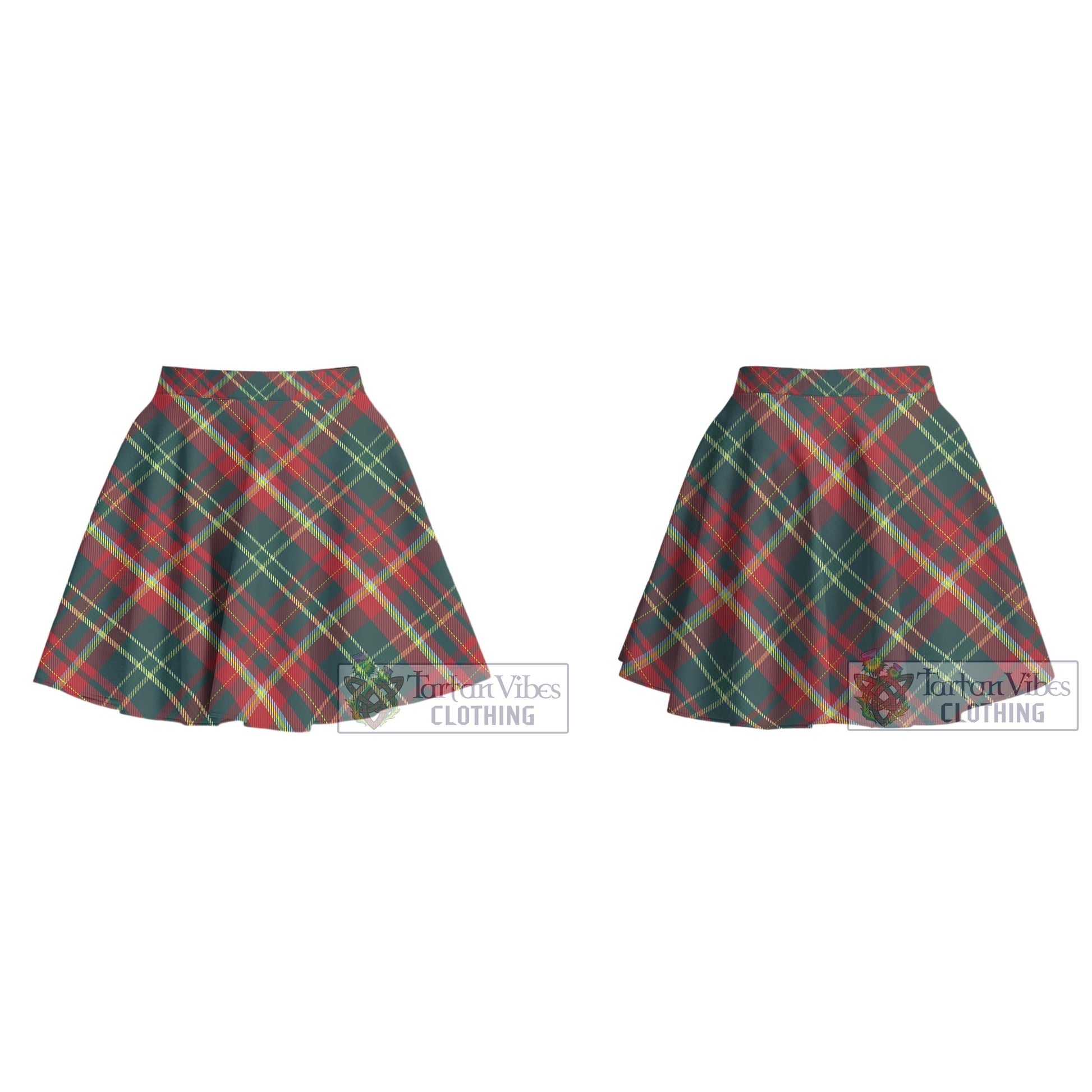 Tartan Vibes Clothing New Brunswick Province Canada Tartan Women's Plated Mini Skirt