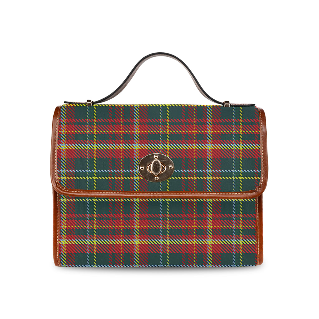 new-brunswick-province-canada-tartan-leather-strap-waterproof-canvas-bag