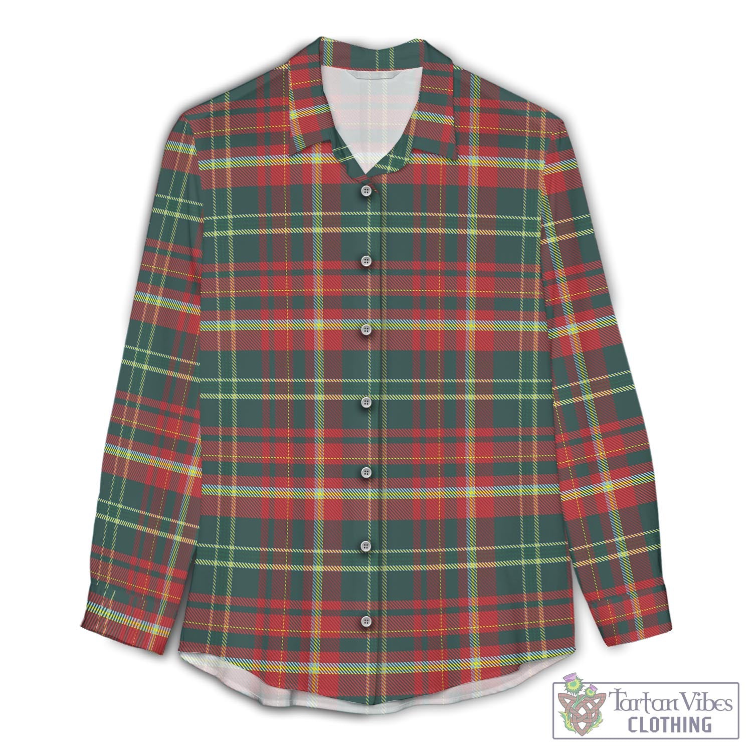 New Brunswick Province Canada Tartan Womens Casual Shirt