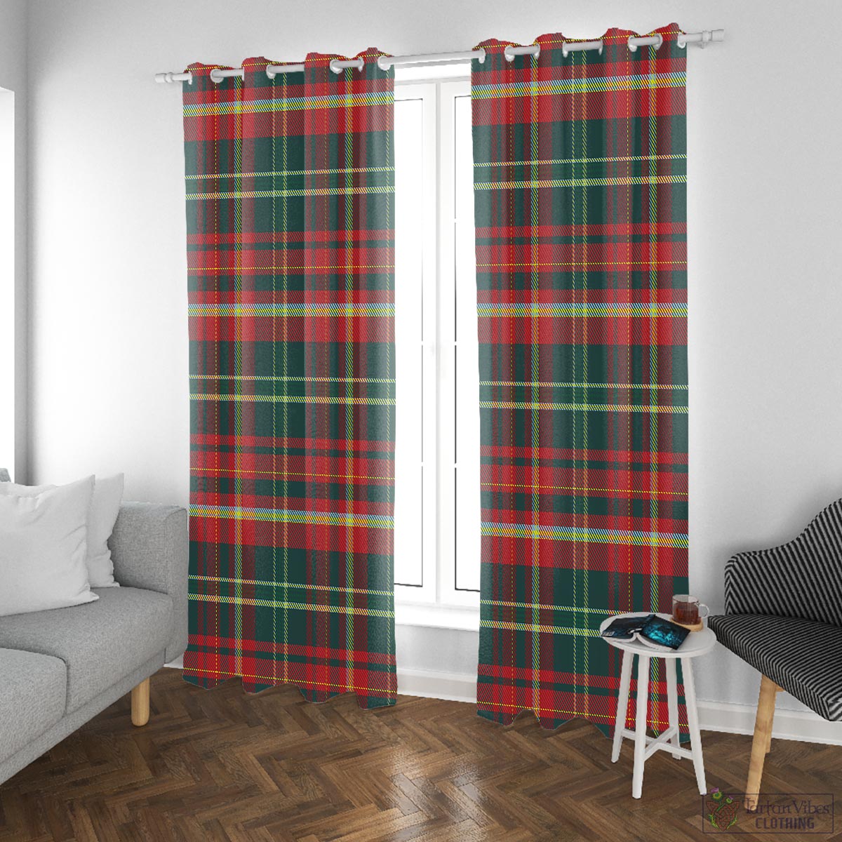 New Brunswick Province Canada Tartan Window Curtain