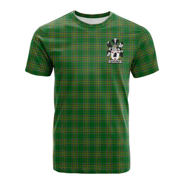 Newcomen Irish Clan Tartan Cotton T-shirt with Coat of Arms