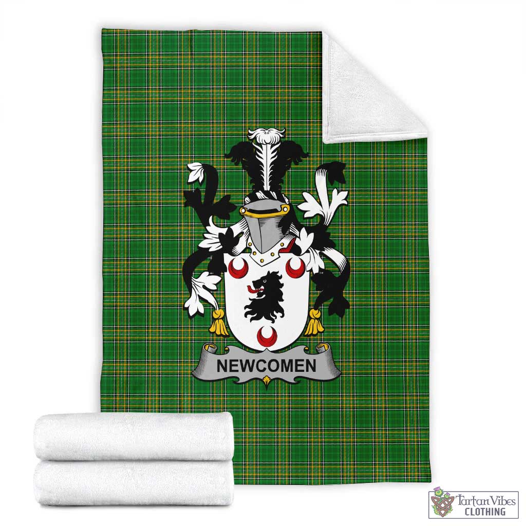 Tartan Vibes Clothing Newcomen Irish Clan Tartan Blanket with Coat of Arms