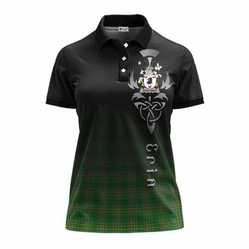 Newcomen Irish Clan Women's Polo Shirt with Coat of Arms Erin Go Bragh Celtic Inspired Women - Tartan Vibes Clothing
