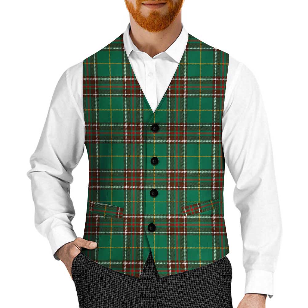 Tartan Vibes Clothing Newfoundland And Labrador Province Canada Tartan Men's Sleeveless Suit Vest