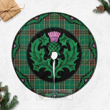 Newfoundland And Labrador Province Canada Tartan Christmas Tree Skirt Scottish Thistle Style