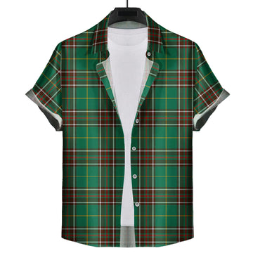 Newfoundland And Labrador Province Canada Tartan Short Sleeve Button Down Shirt