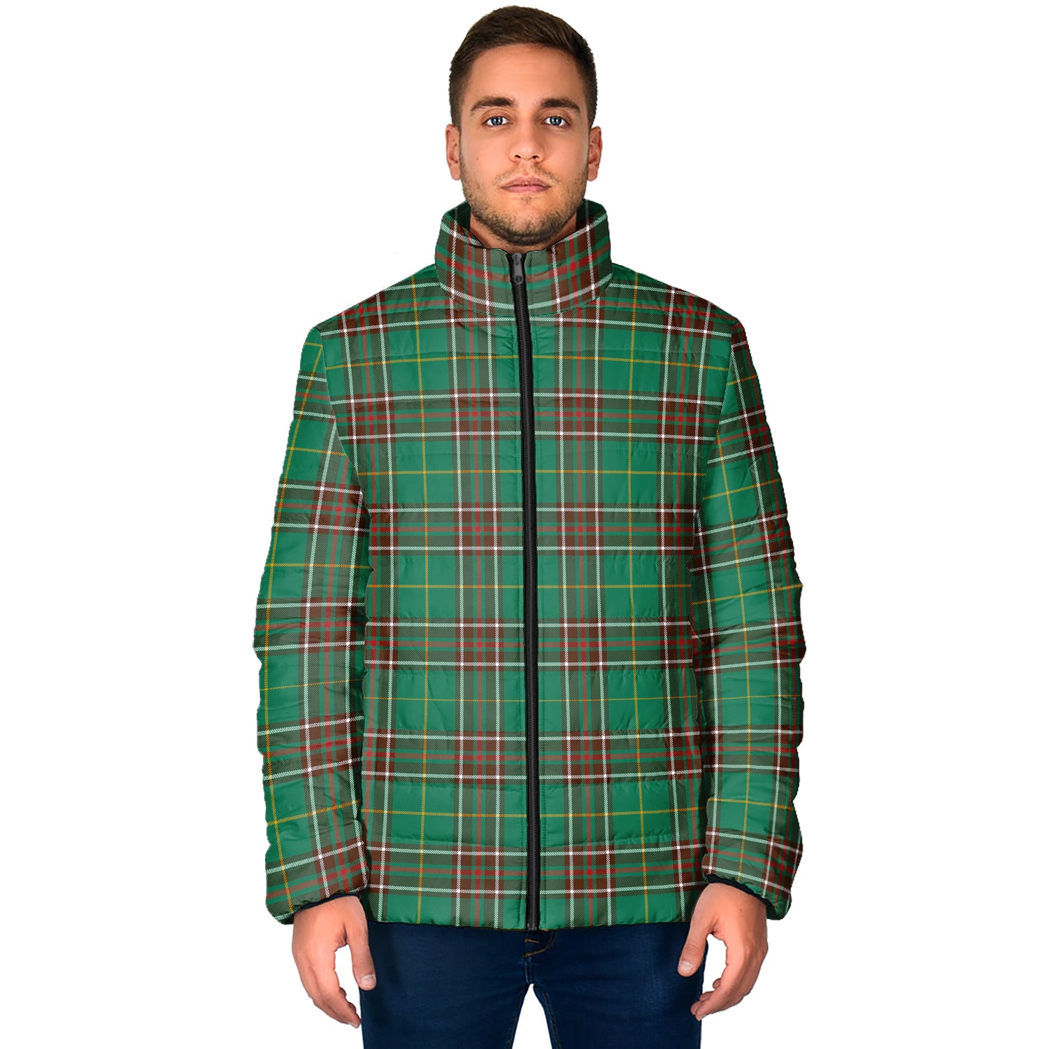 Newfoundland And Labrador Province Canada Tartan Padded Jacket - Tartanvibesclothing