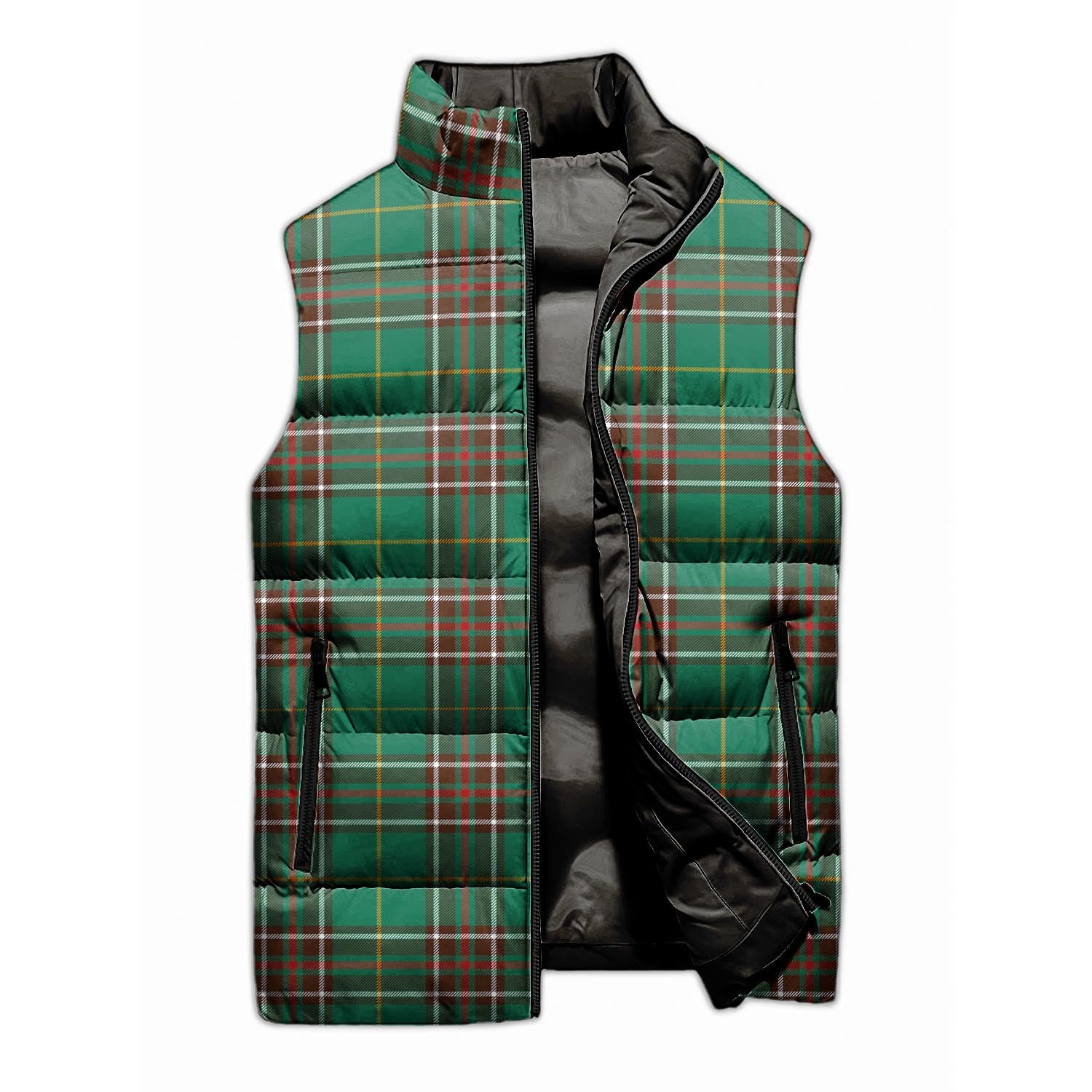 Newfoundland And Labrador Province Canada Tartan Sleeveless Puffer Jacket - Tartanvibesclothing