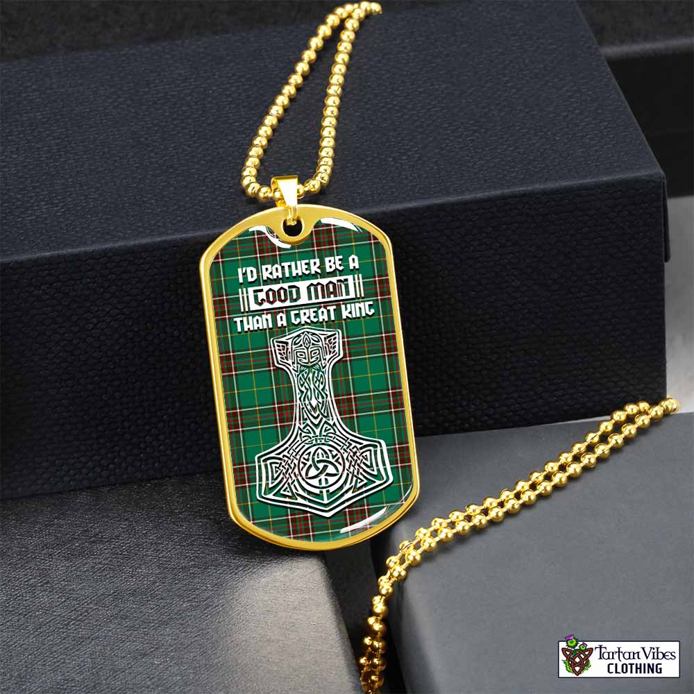 Tartan Vibes Clothing Newfoundland And Labrador Province Canada Tartan Dog Tag Necklace Viking Mjolnir Style