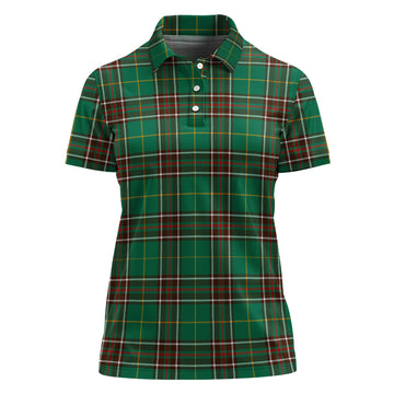 Newfoundland And Labrador Province Canada Tartan Polo Shirt For Women