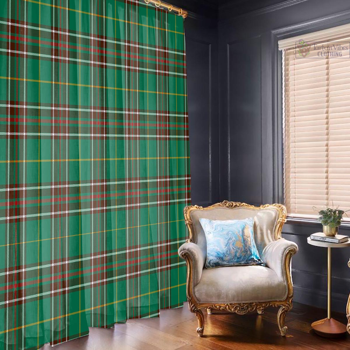 Newfoundland And Labrador Province Canada Tartan Window Curtain