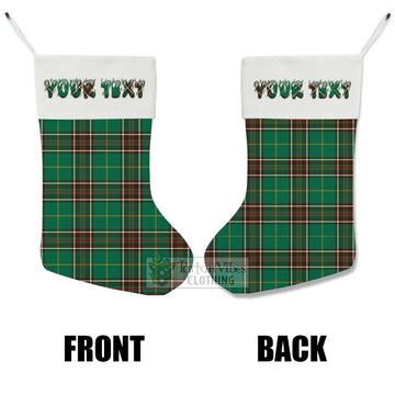 Newfoundland And Labrador Province Canada Tartan Christmas Stocking with Personalized Text