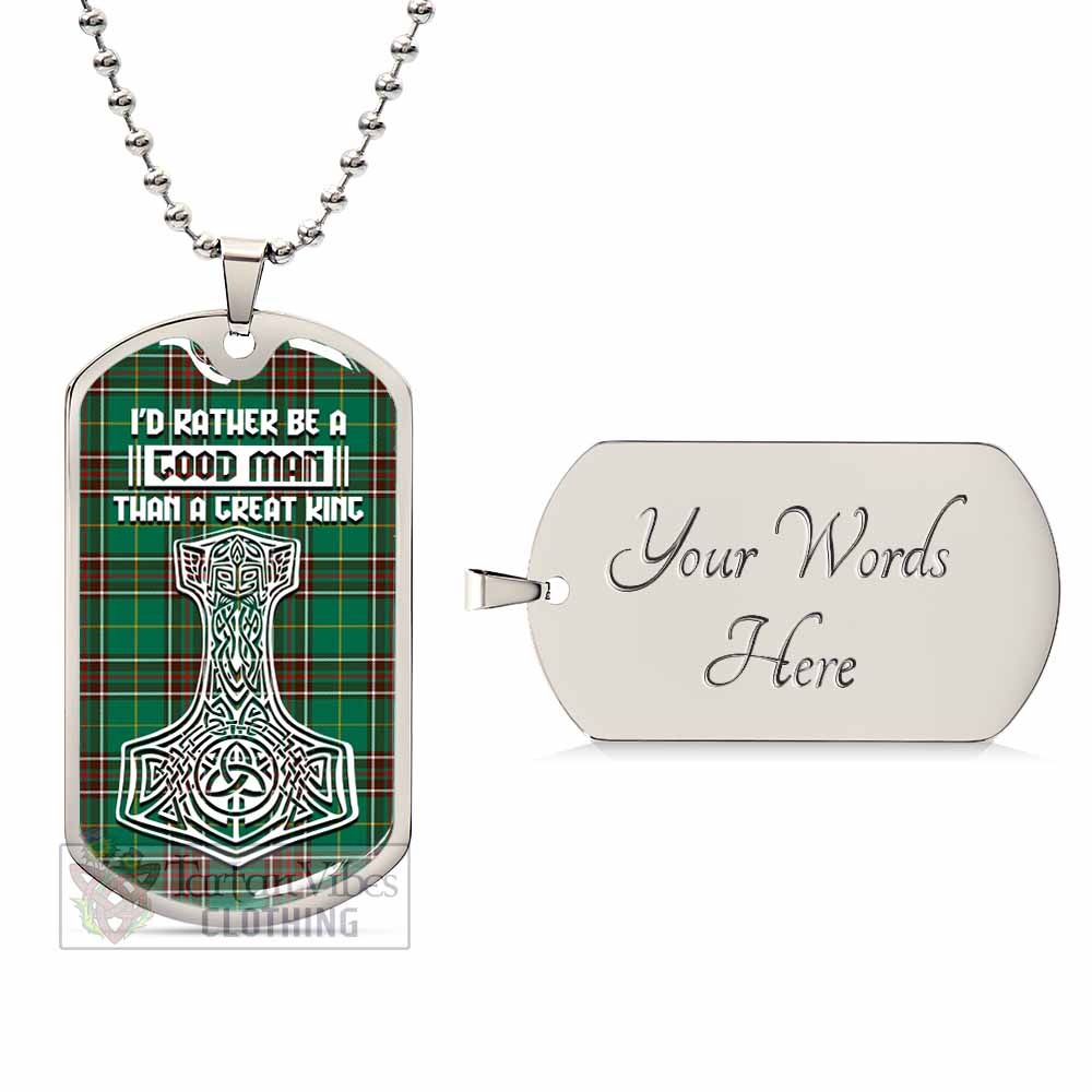 Tartan Vibes Clothing Newfoundland And Labrador Province Canada Tartan Dog Tag Necklace Viking Mjolnir Style