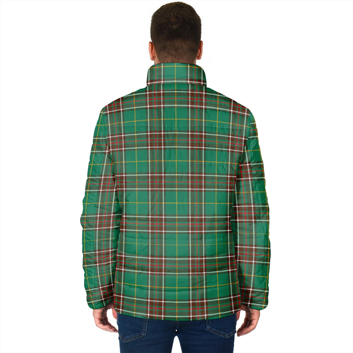 Newfoundland And Labrador Province Canada Tartan Padded Jacket - Tartanvibesclothing