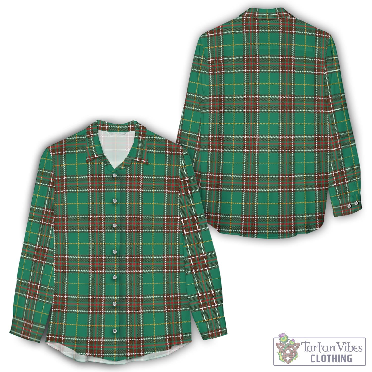 Newfoundland And Labrador Province Canada Tartan Womens Casual Shirt