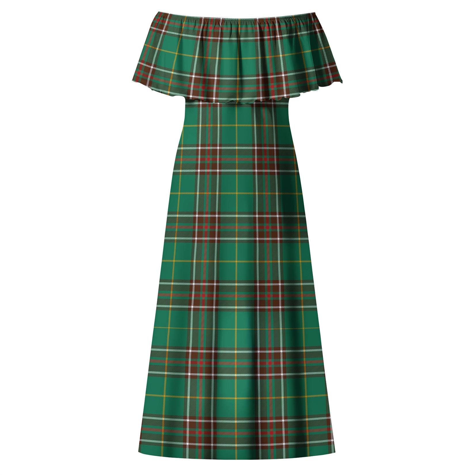 Newfoundland And Labrador Province Canada Tartan Off Shoulder Long Dress - Tartanvibesclothing