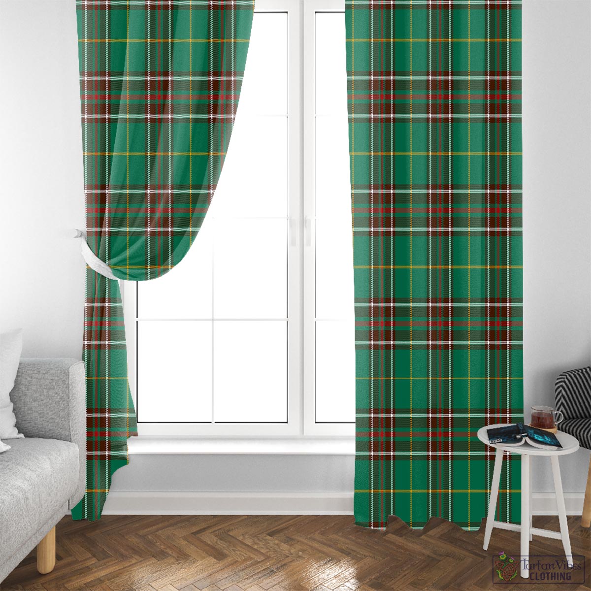 Newfoundland And Labrador Province Canada Tartan Window Curtain