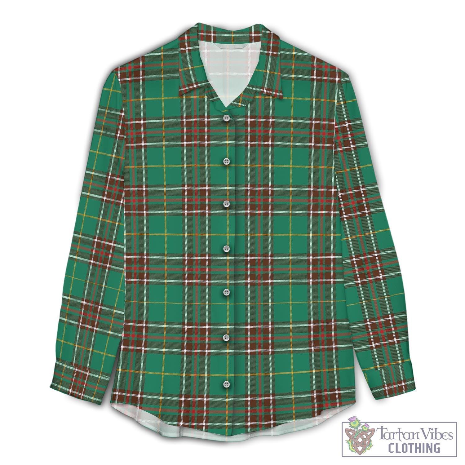 Newfoundland And Labrador Province Canada Tartan Womens Casual Shirt