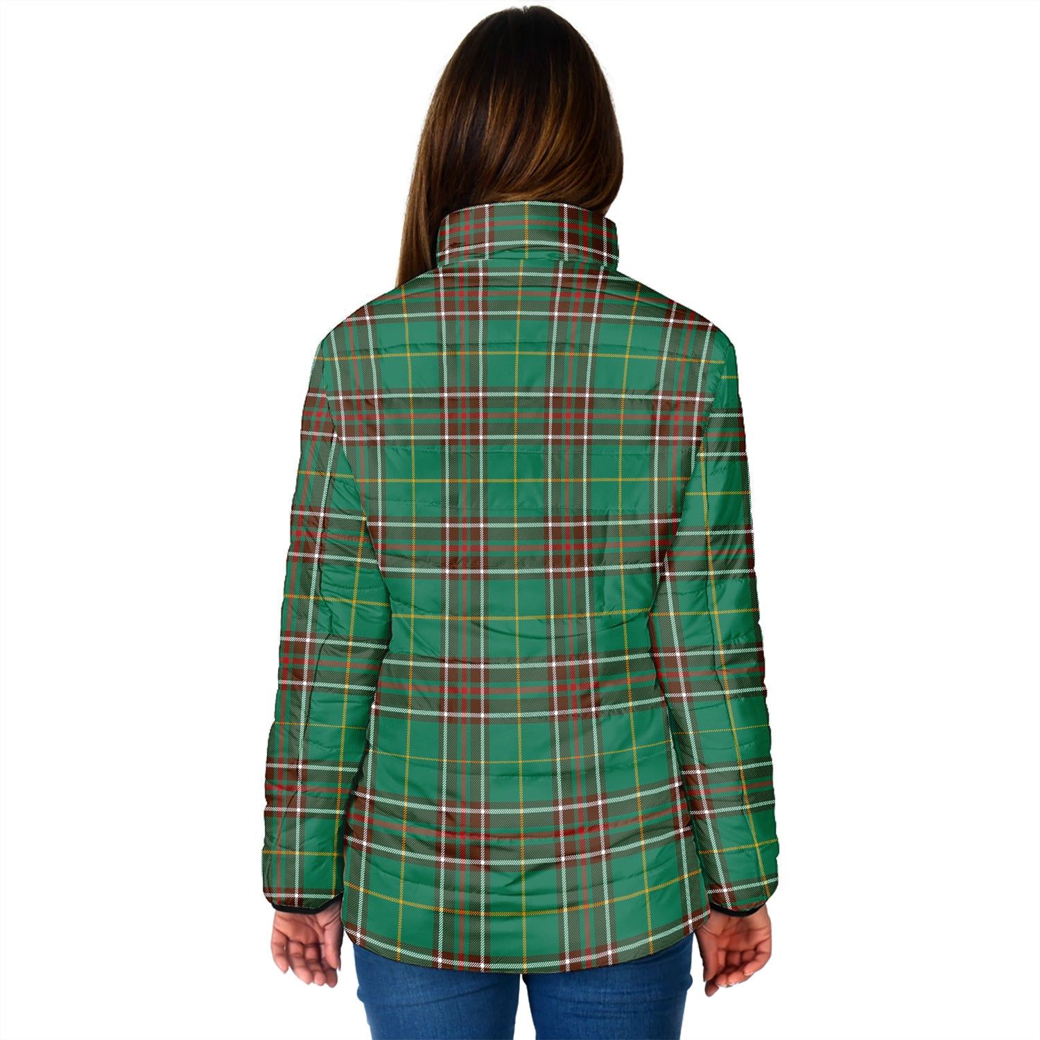 Newfoundland And Labrador Province Canada Tartan Padded Jacket - Tartanvibesclothing