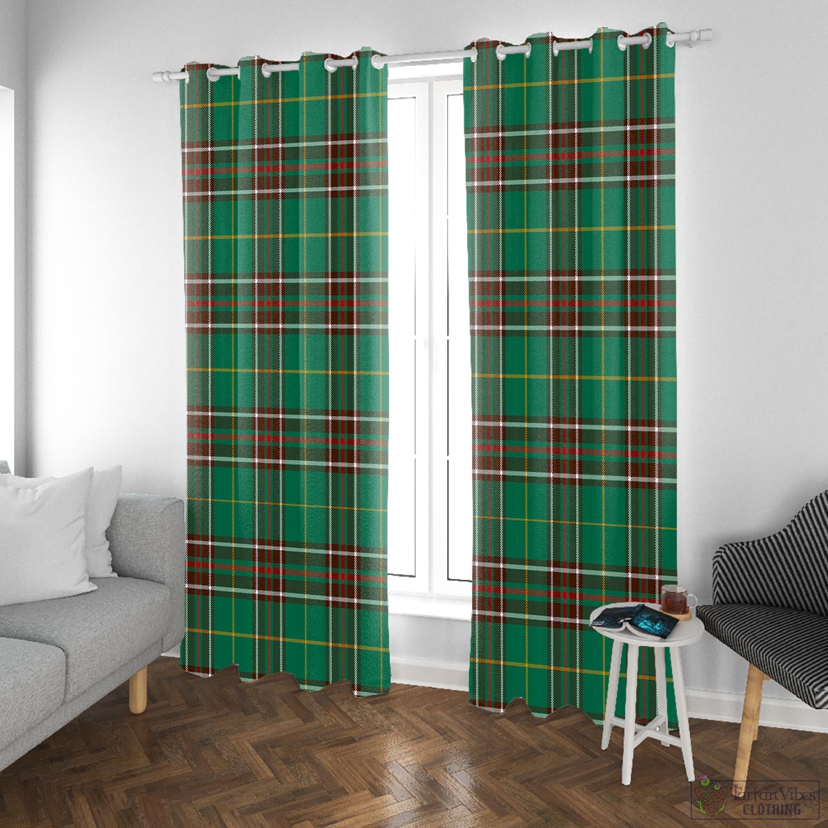 Newfoundland And Labrador Province Canada Tartan Window Curtain