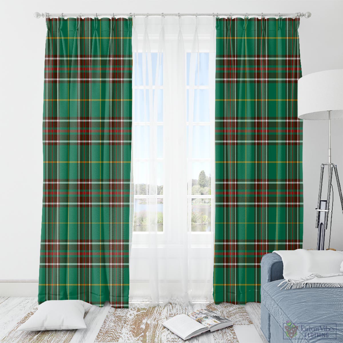 Newfoundland And Labrador Province Canada Tartan Window Curtain