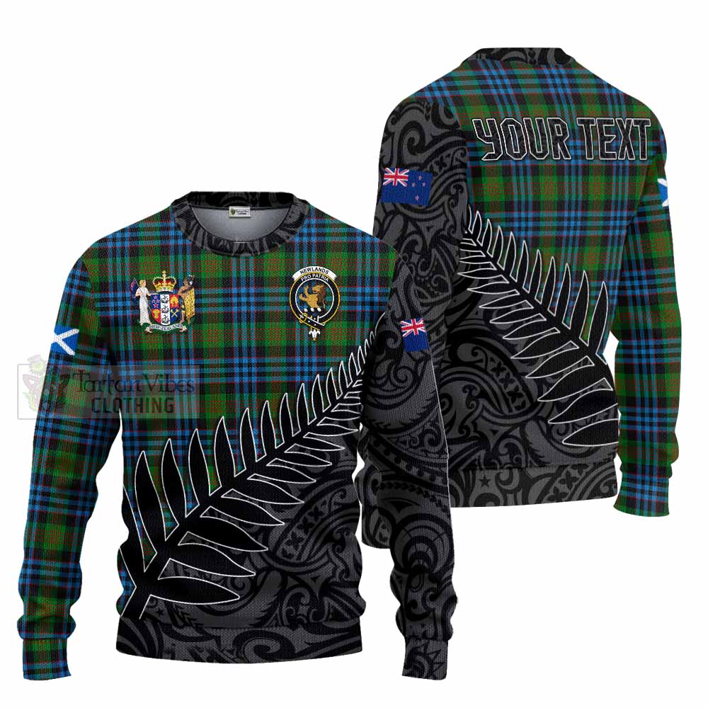 Tartan Vibes Clothing Newlands Crest Tartan Knitted Sweater with New Zealand Silver Fern Half Style