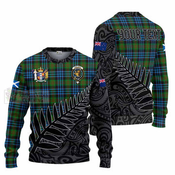 Newlands Crest Tartan Knitted Sweater with New Zealand Silver Fern Half Style