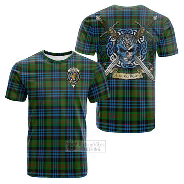 Newlands Tartan Cotton T-shirt with Family Crest Celtic Skull Style Kid's Shirt - Tartan Vibes Clothing