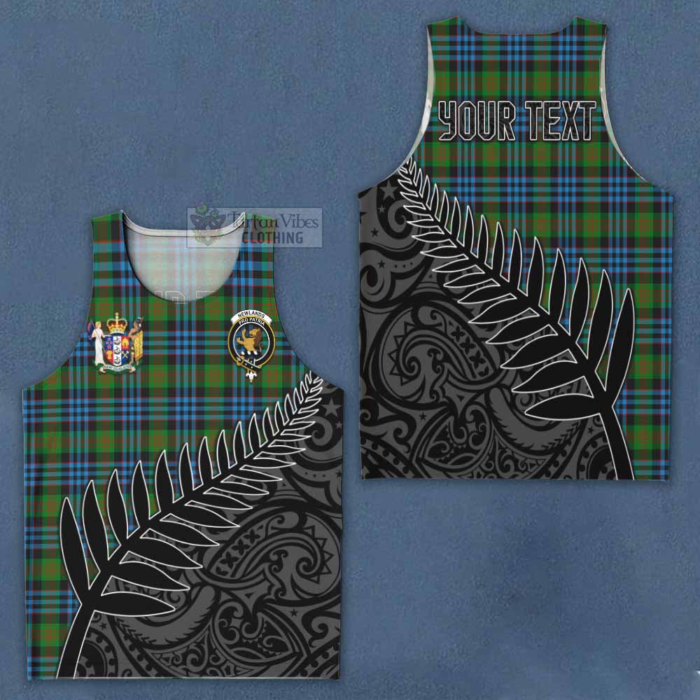 Tartan Vibes Clothing Newlands Crest Tartan Men's Tank Top with New Zealand Silver Fern Half Style