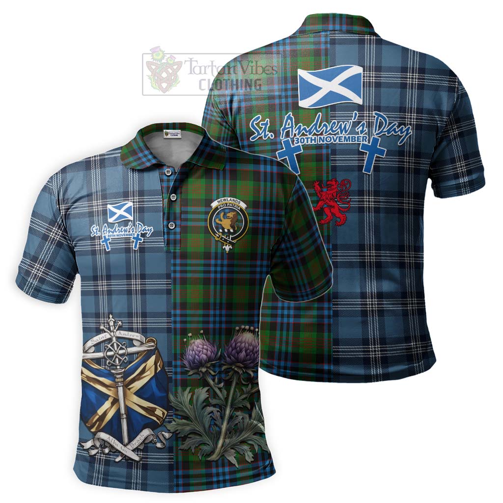 Tartan Vibes Clothing Newlands Tartan Polo Shirt Happy St. Andrew's Day Half Tartan Style