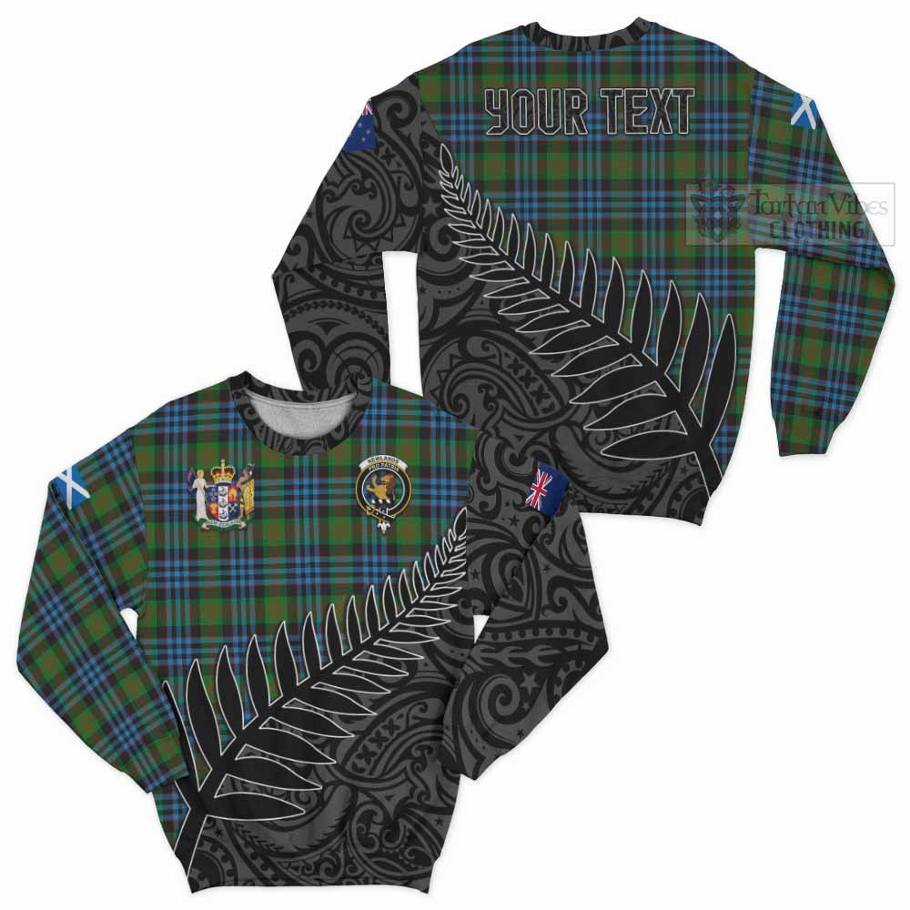 Tartan Vibes Clothing Newlands Crest Tartan Sweatshirt with New Zealand Silver Fern Half Style