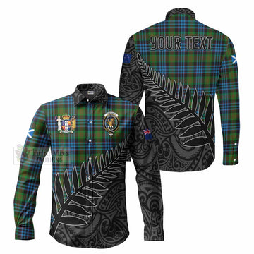 Newlands Crest Tartan Long Sleeve Button Shirt with New Zealand Silver Fern Half Style