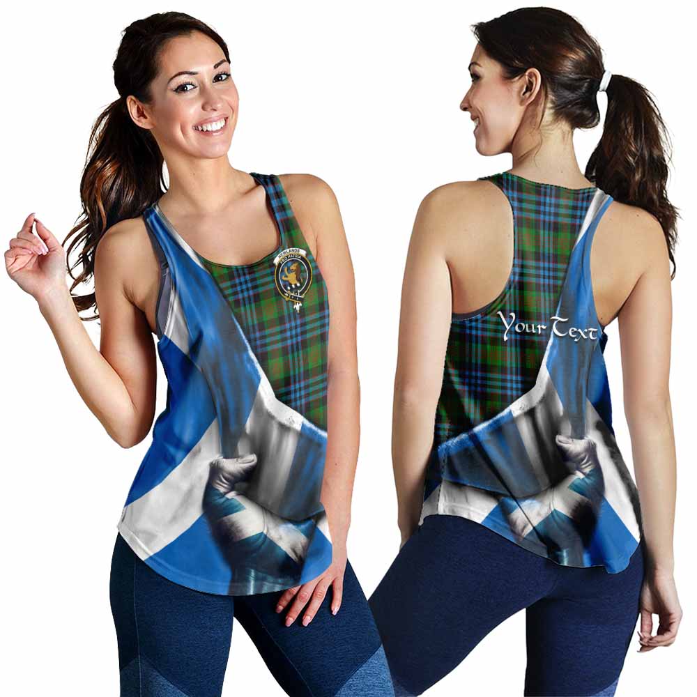 Tartan Vibes Clothing Newlands Tartan Women's Racerback Tanks with Family Crest Scotland Patriotic Style