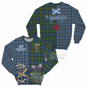 Newlands Tartan Sweatshirt Happy St. Andrew's Day Half Tartan Style