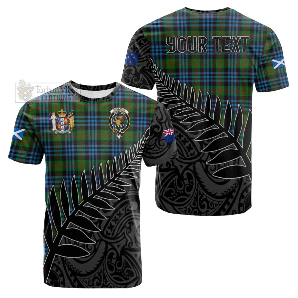 Tartan Vibes Clothing Newlands Crest Tartan Cotton T-shirt with New Zealand Silver Fern Half Style