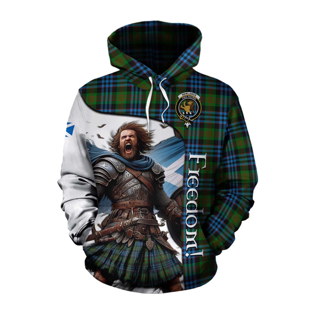 Tartan Vibes Clothing Newlands Crest Tartan Cotton Hoodie Inspired by the Freedom of Scottish Warrior