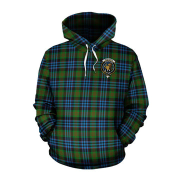 Newlands Tartan Cotton Hoodie with Family Crest Celtic Skull Style