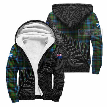 Newlands Crest Tartan Sherpa Hoodie with New Zealand Silver Fern Half Style