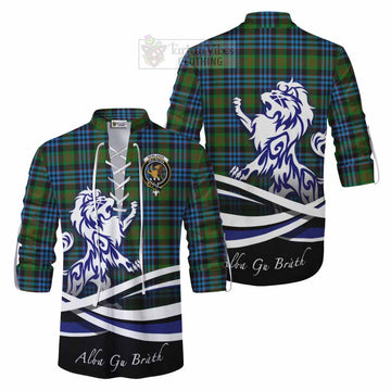 Newlands Tartan Ghillie Kilt Shirt with Alba Gu Brath Regal Lion Emblem