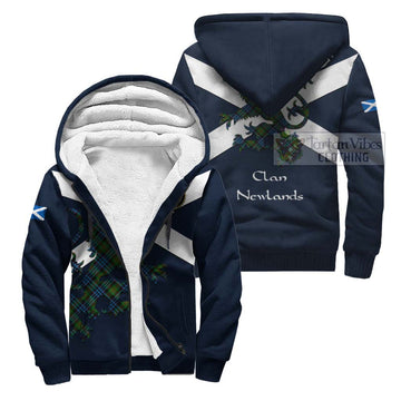 Newlands Tartan Lion Rampant Sherpa Hoodie  Proudly Display Your Heritage with Alba Gu Brath and Clan Name