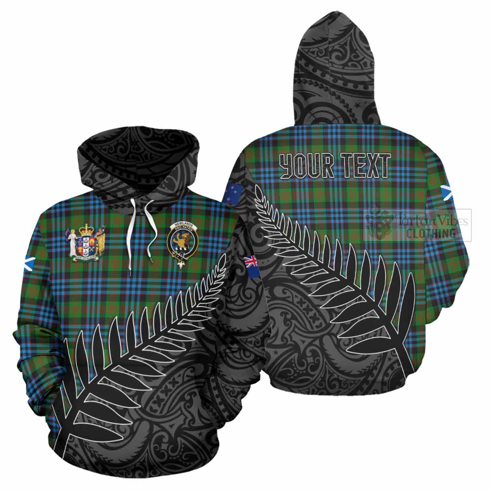 Tartan Vibes Clothing Newlands Crest Tartan Hoodie with New Zealand Silver Fern Half Style