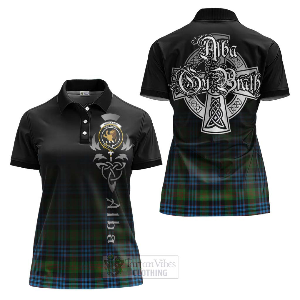 Tartan Vibes Clothing Newlands Tartan Women's Polo Shirt Featuring Alba Gu Brath Family Crest Celtic Inspired