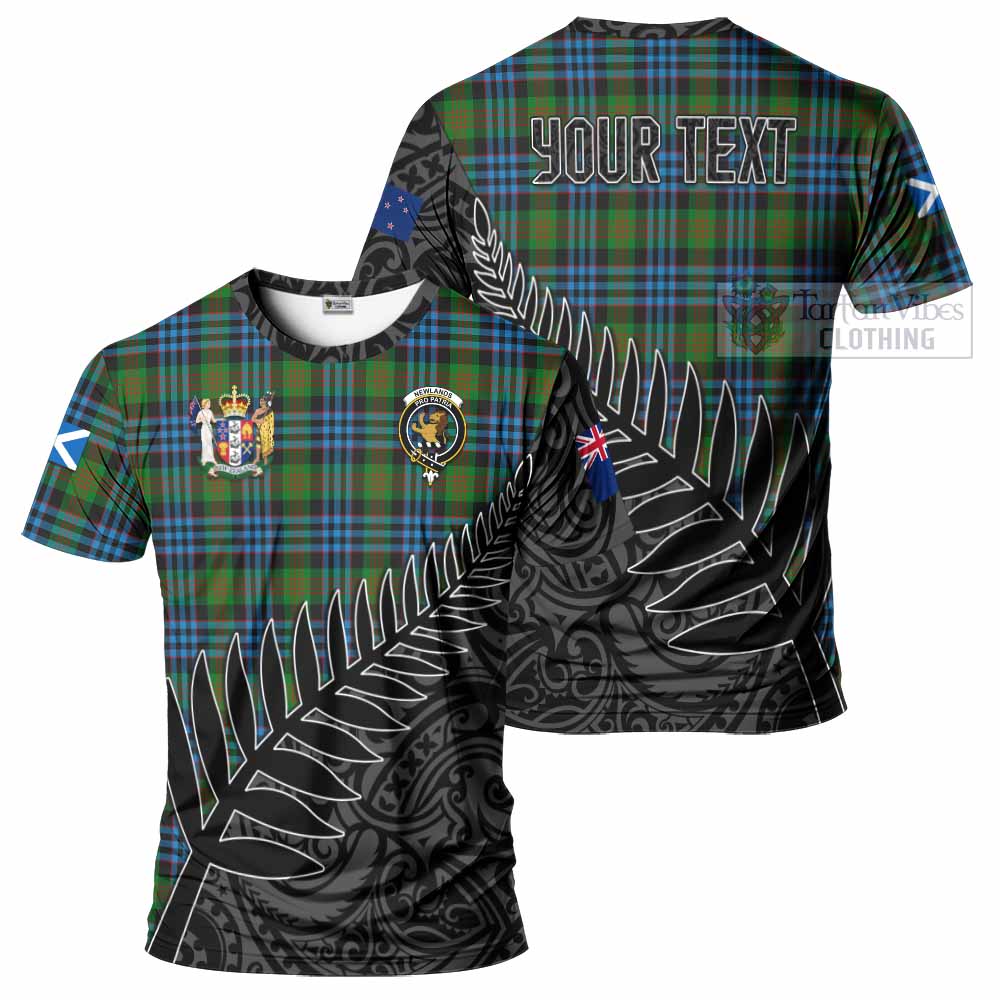 Tartan Vibes Clothing Newlands Crest Tartan T-Shirt with New Zealand Silver Fern Half Style