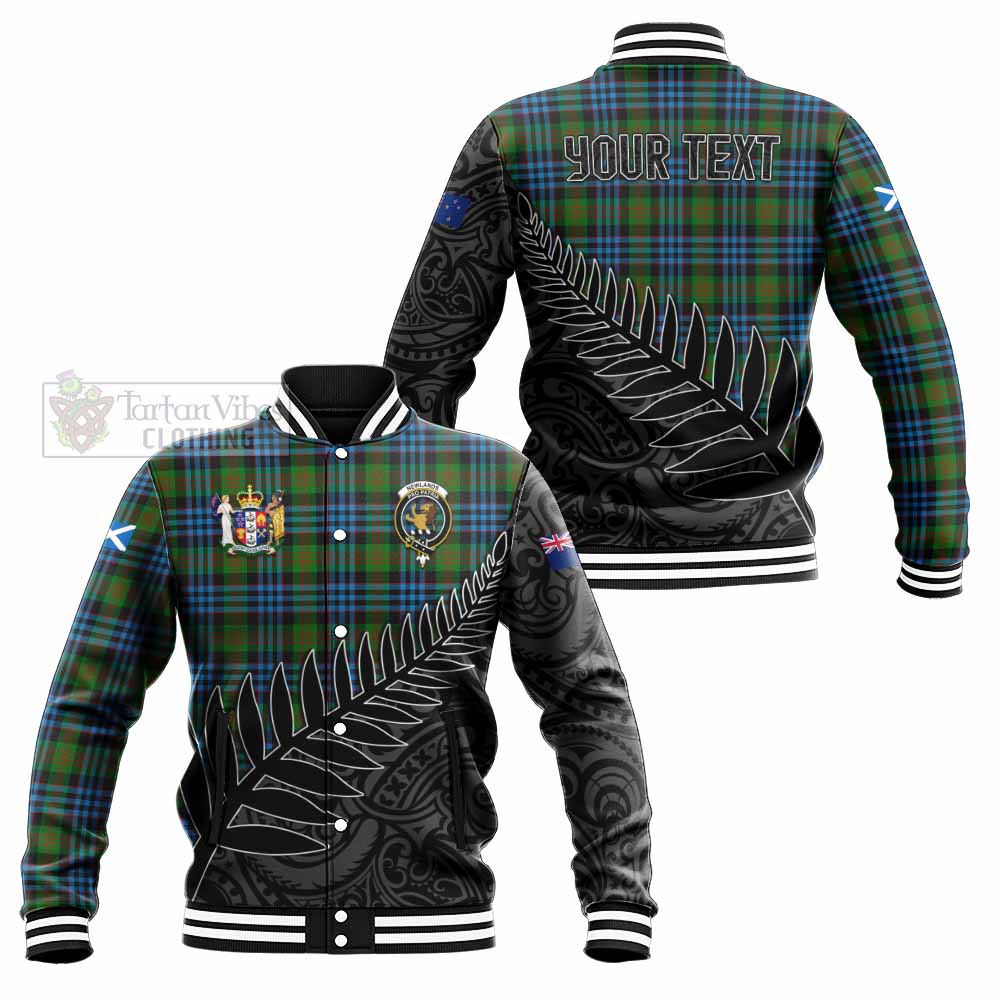 Tartan Vibes Clothing Newlands Crest Tartan Baseball Jacket with New Zealand Silver Fern Half Style