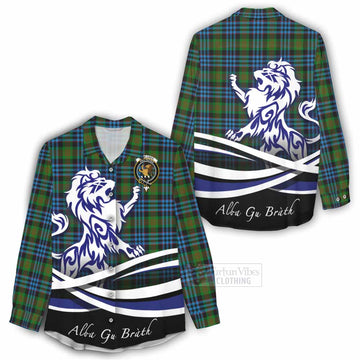 Newlands Tartan Women's Casual Shirt with Alba Gu Brath Regal Lion Emblem